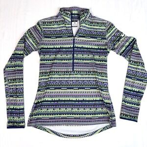 Nike Pro 1/2 Zip Colorful Aztec Print Activewear Pullover Top Size Large
